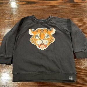 Whistle & Flute Organic Cotton Sweatshirt Kawaii Tiger Size 5-6
